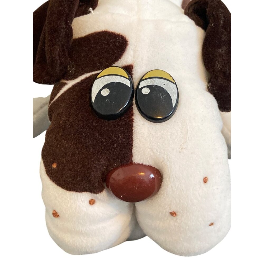 VTG Tonka Pound Puppies White Brown Spots Puppy Dog White Collar Plush lovey
